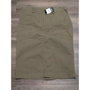 Lauren Ralph Lauren Women Olive Green Cargo Pencil Skirt Size‎ 12